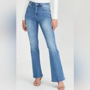 Gap Flare Jeans in Classic Blue High Waist Stretch Size S